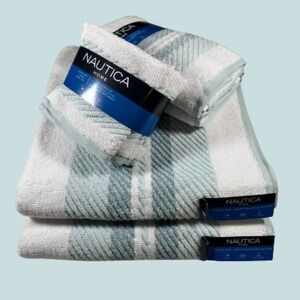 nautica towel set - new - 8 pc towel set - nautica towels - nautica bath towels